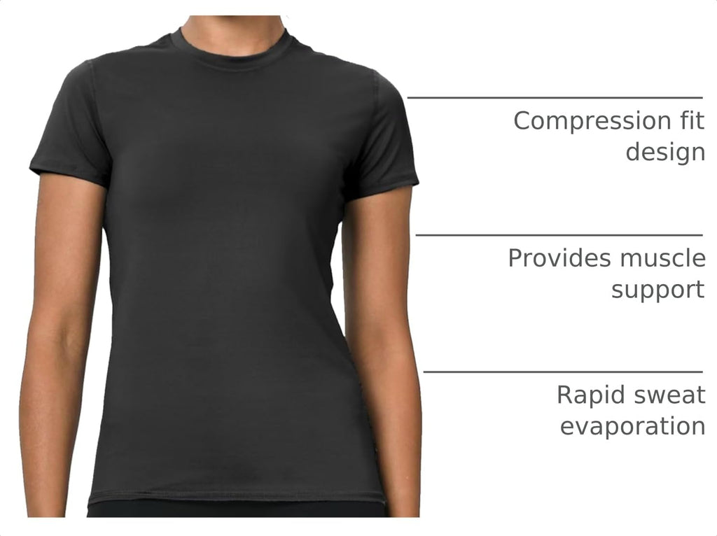 5-Pack Women's Compression Shirts Short Sleeve Workout Gym Tops