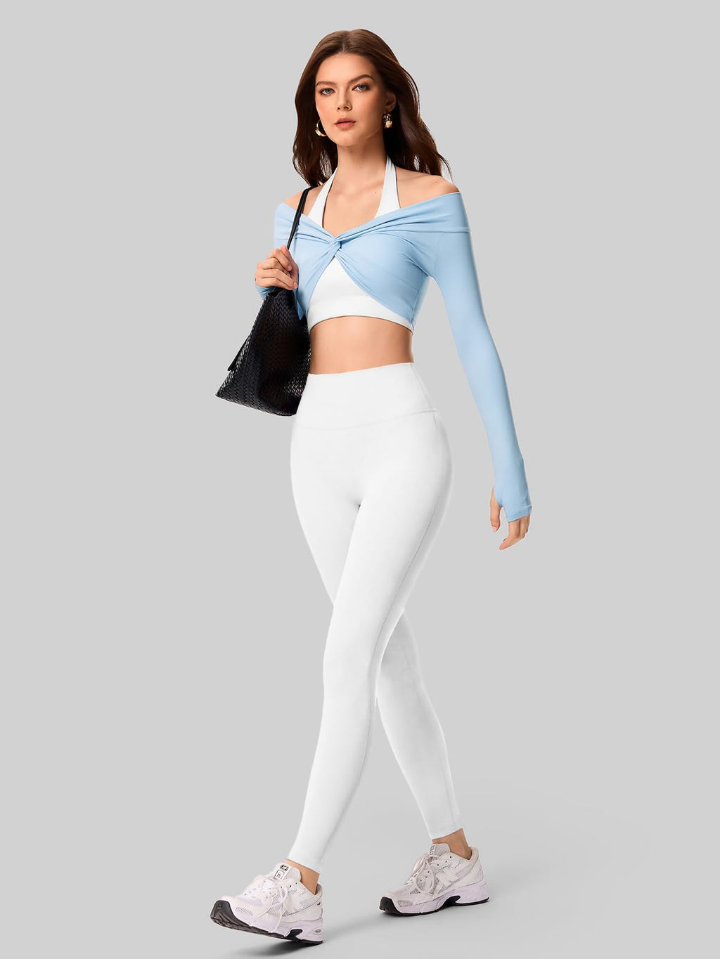 Halter Sports Bra with Adjustable Strap