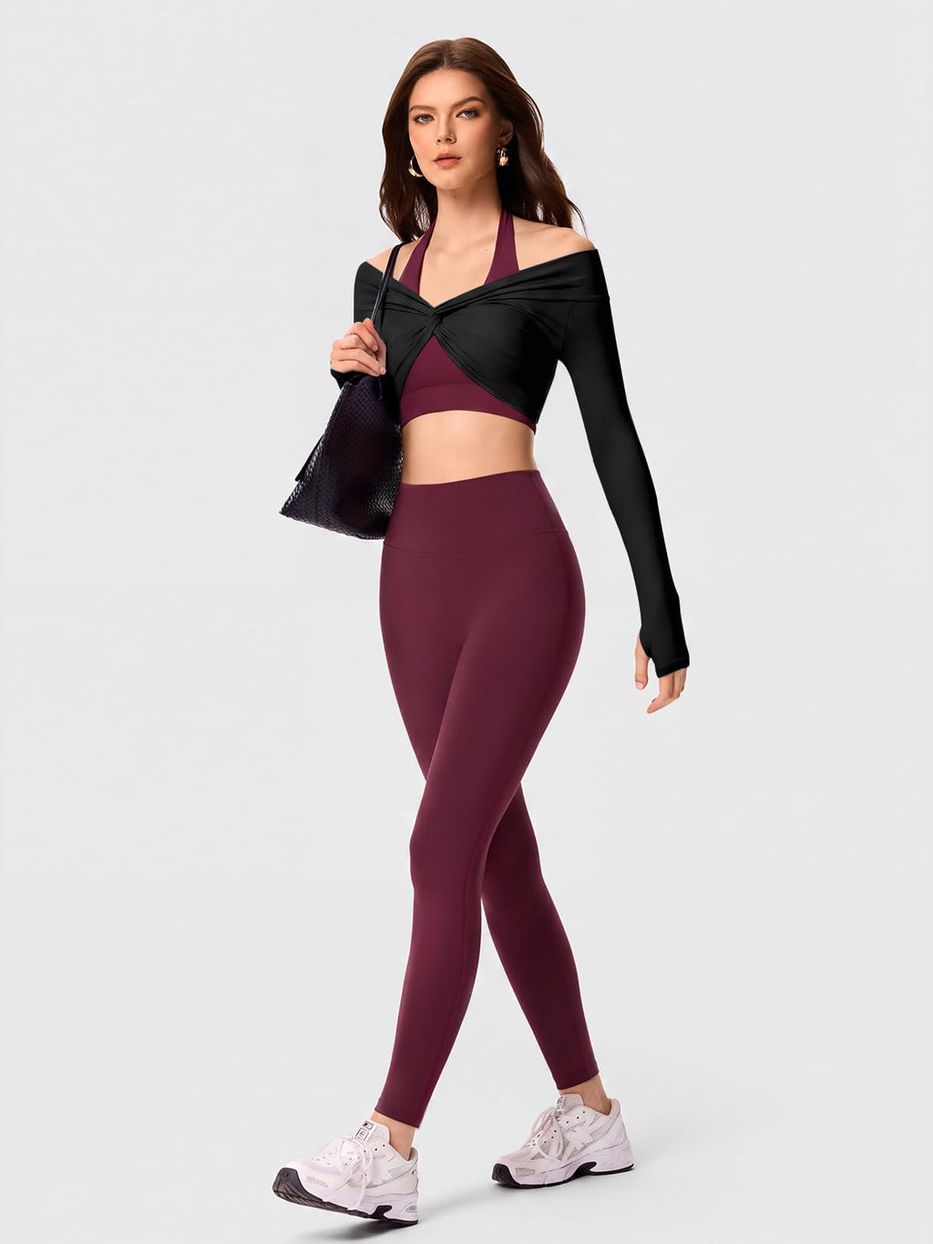 Halter Sports Bra with Adjustable Strap