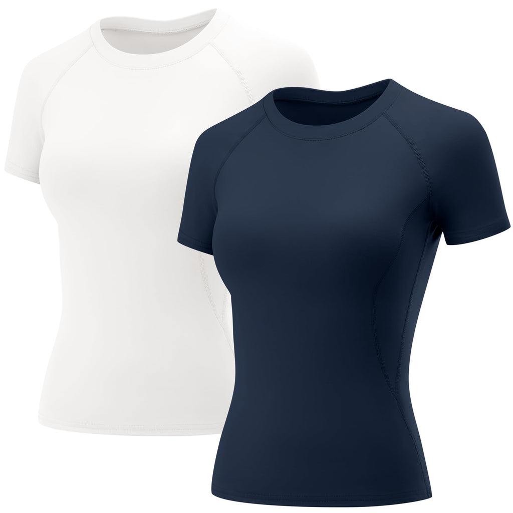 LOMON Womens Workout Short Sleeve Tops Crew Neck Raglan Athletic Shirts