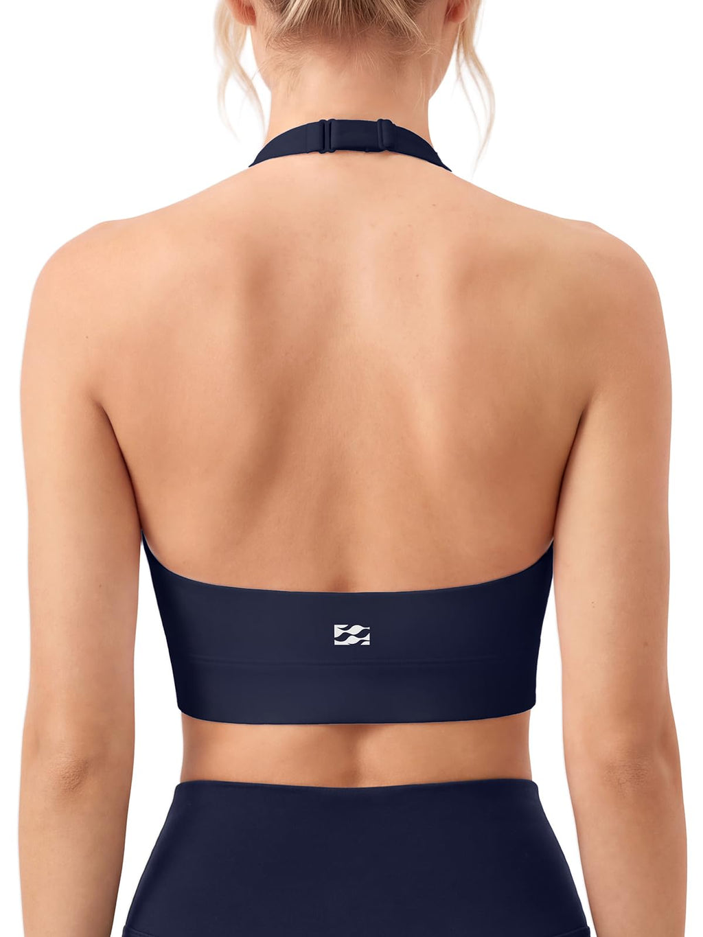 Halter Sports Bra with Adjustable Strap
