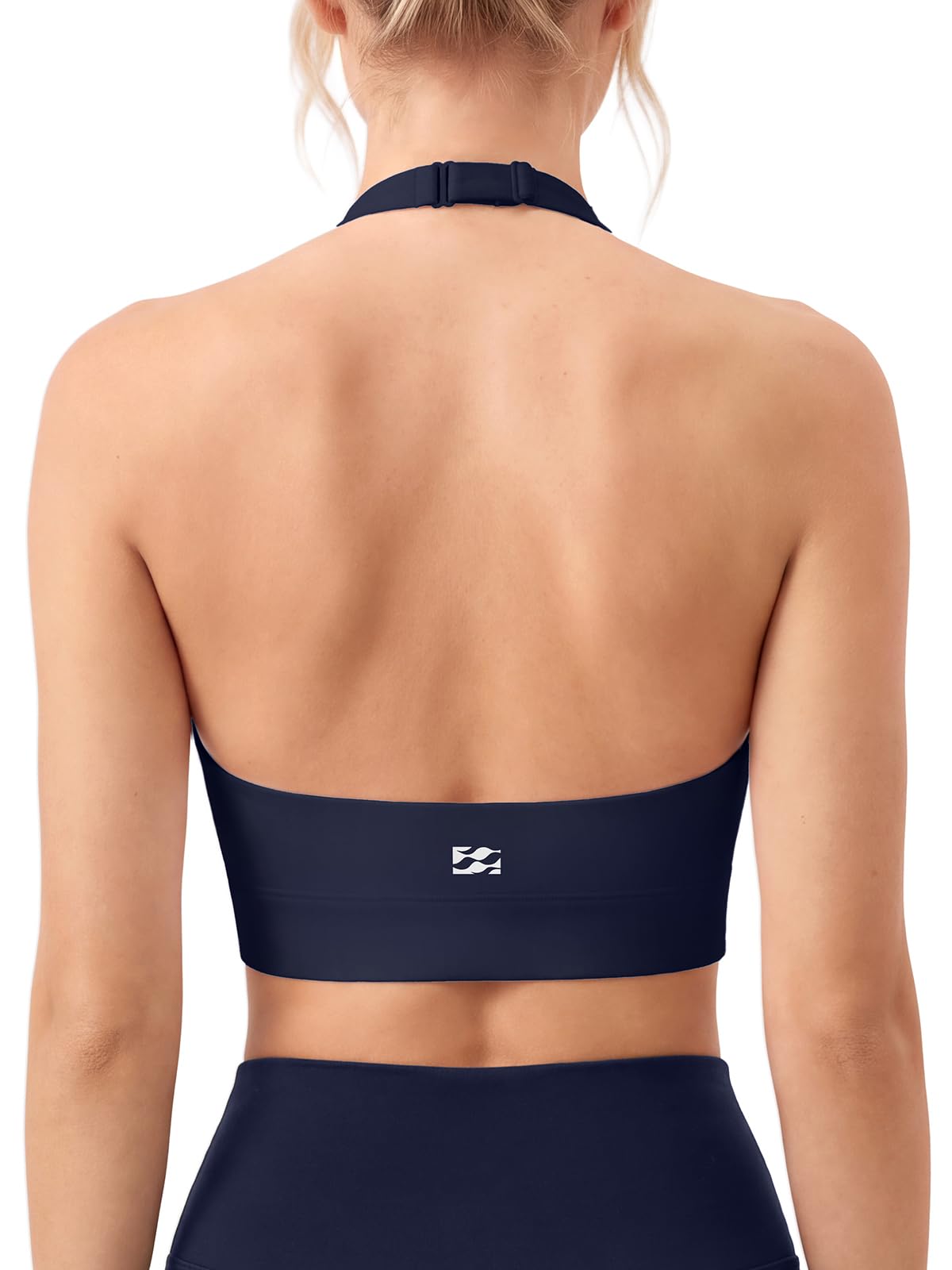Halter Sports Bra with Adjustable Strap