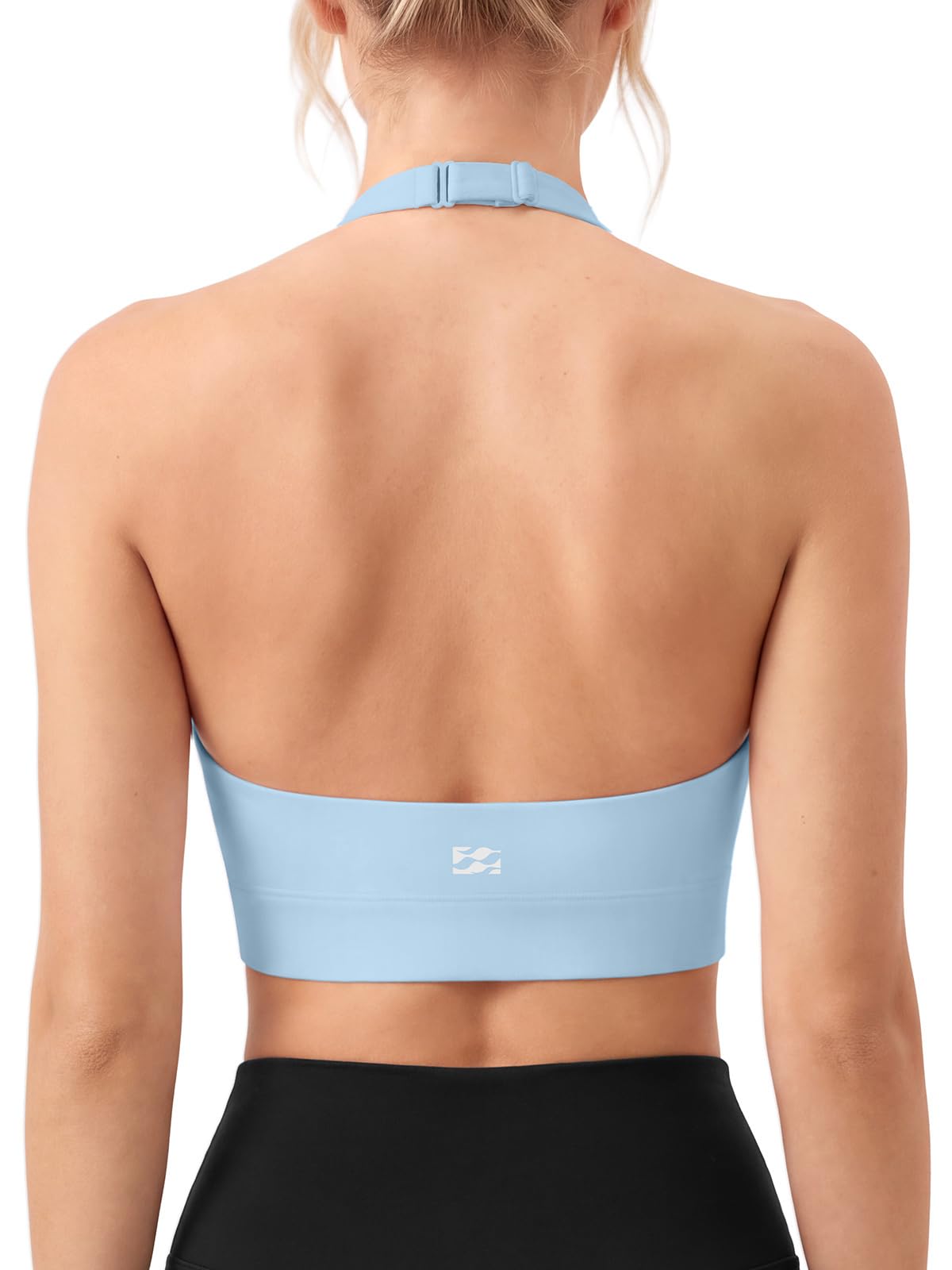 Halter Sports Bra with Adjustable Strap
