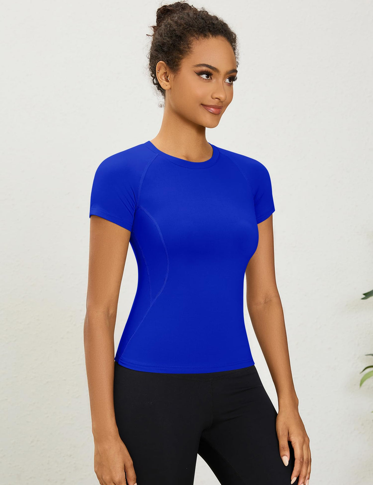 LOMON Womens Workout Short Sleeve Tops Crew Neck Raglan Athletic Shirts