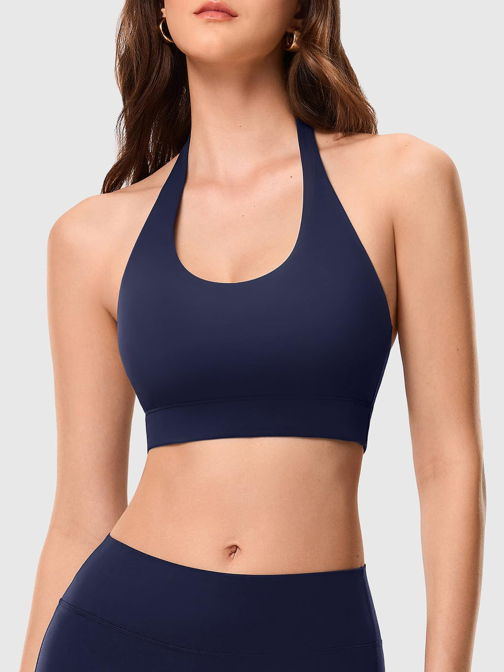 Halter Sports Bra with Adjustable Strap
