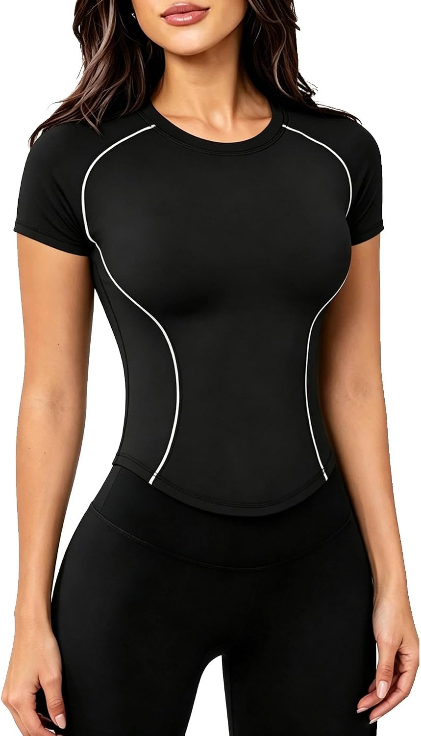 Short Sleeve Workout Tops for Women Athletic Gym Shirts Yoga Running Sports Breathable Tees