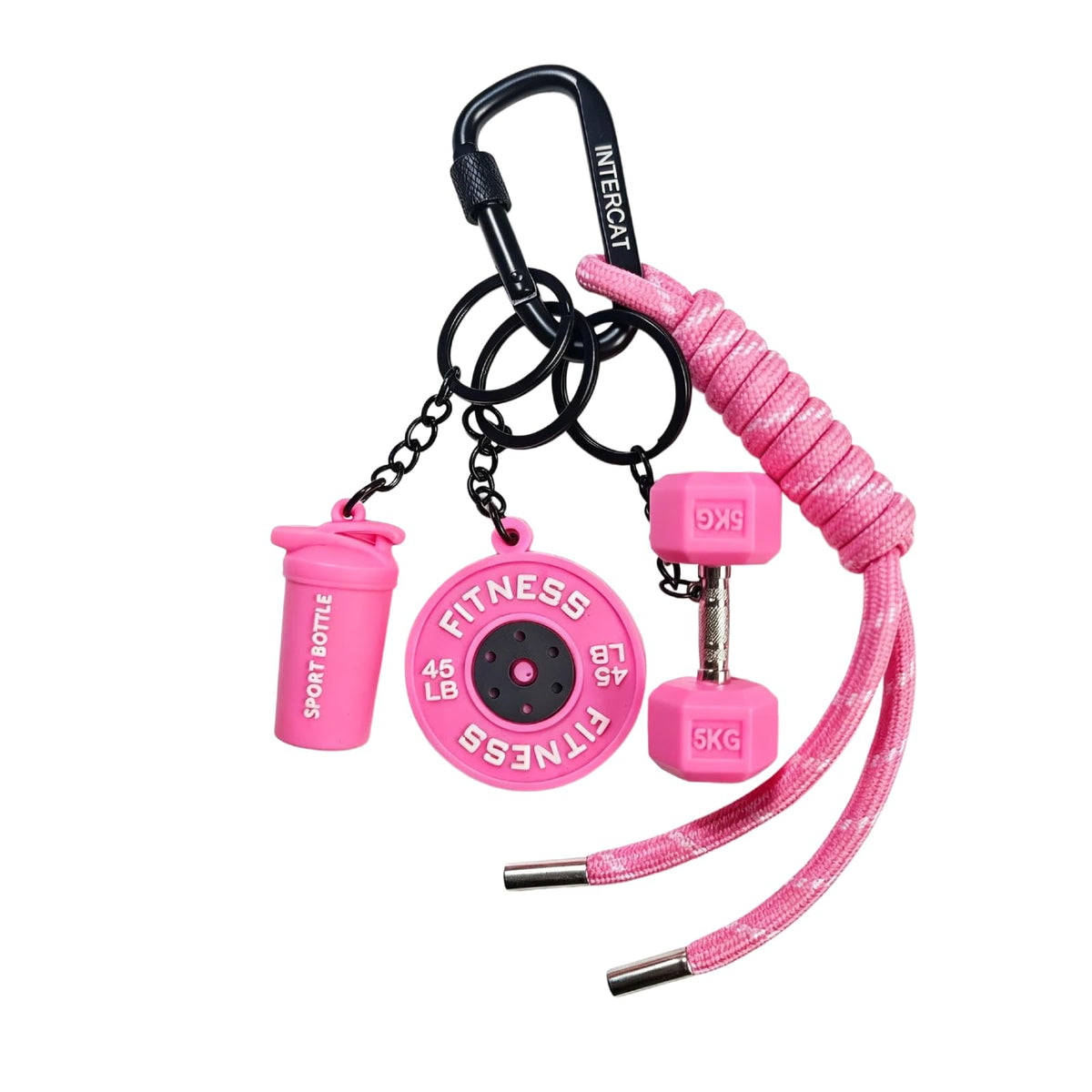 InterCat Gym Keychain for Women Men, Fitness Keychain Set