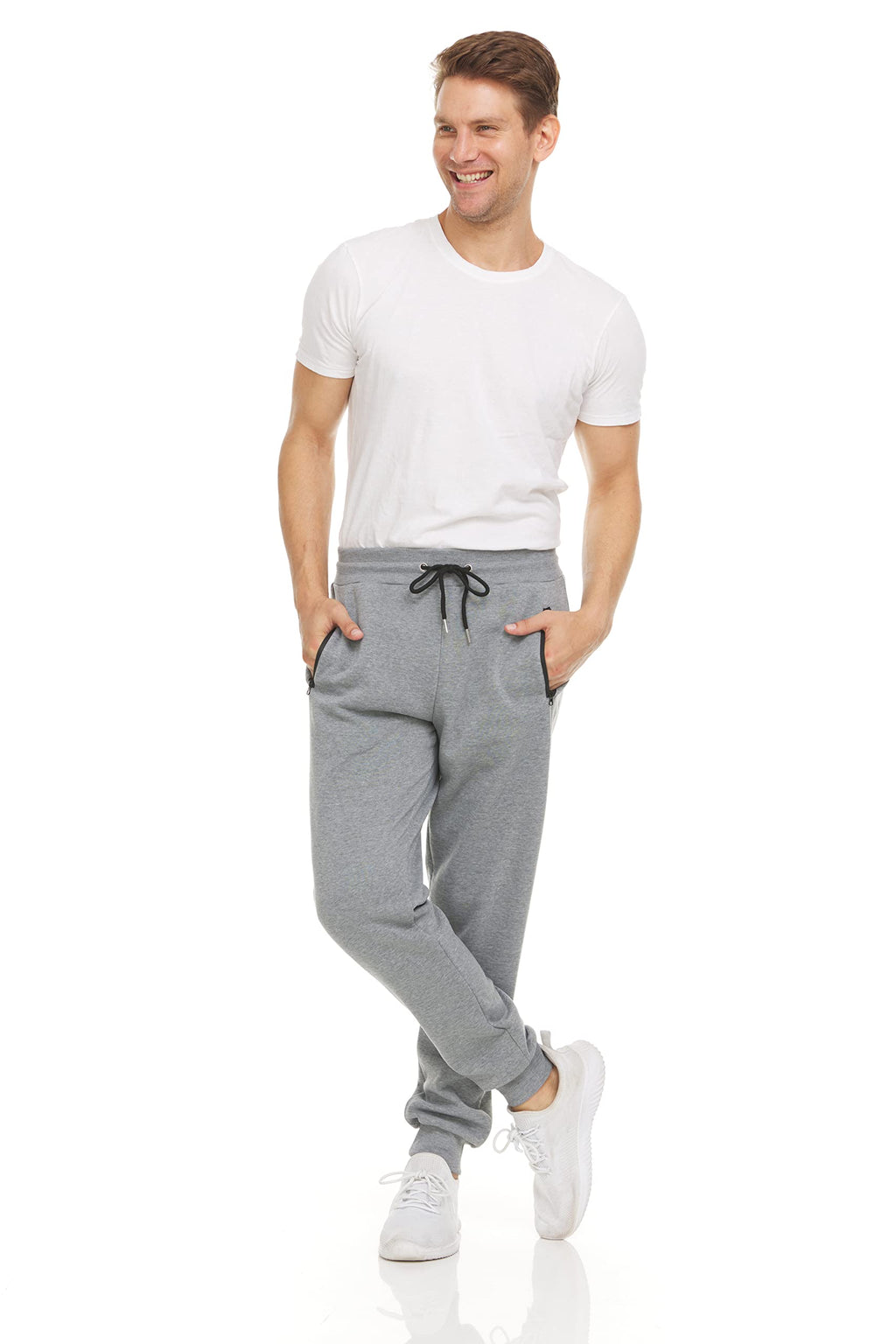 PURE CHAMP Sweatpants for Men 3 Pack Fleece Athletic Workout Joggers Mens Sweatpants with Zipper Pockets Size S-3XL