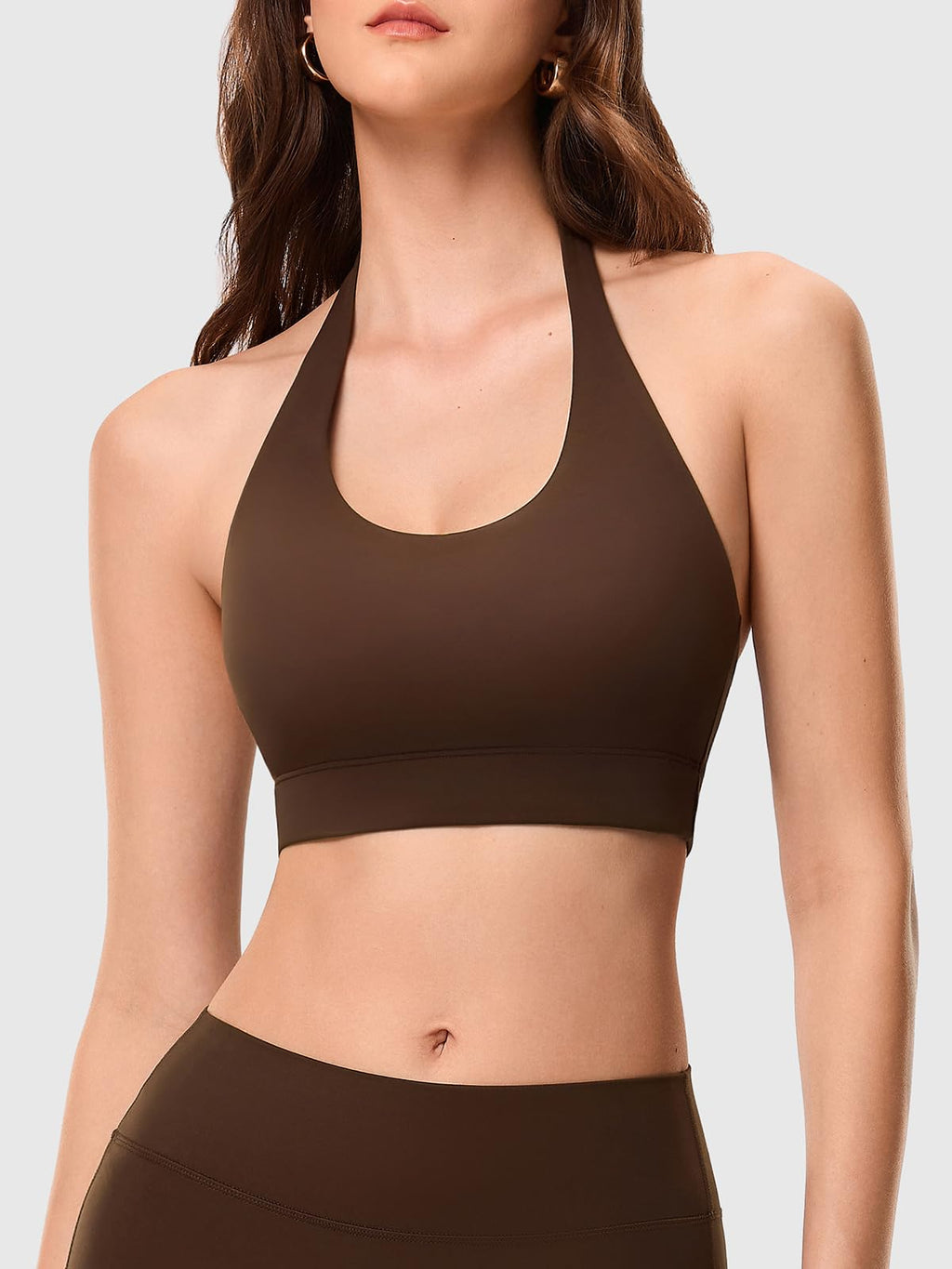 Halter Sports Bra with Adjustable Strap