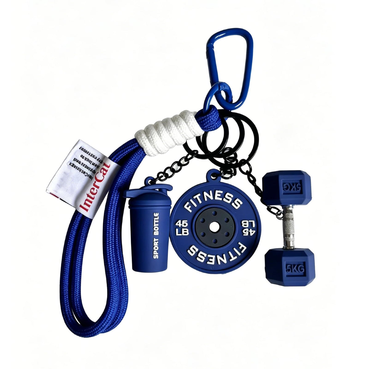 InterCat Gym Keychain for Women Men, Fitness Keychain Set