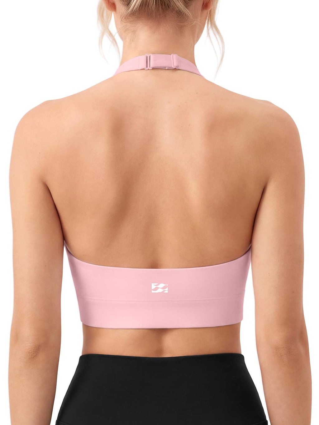 Halter Sports Bra with Adjustable Strap
