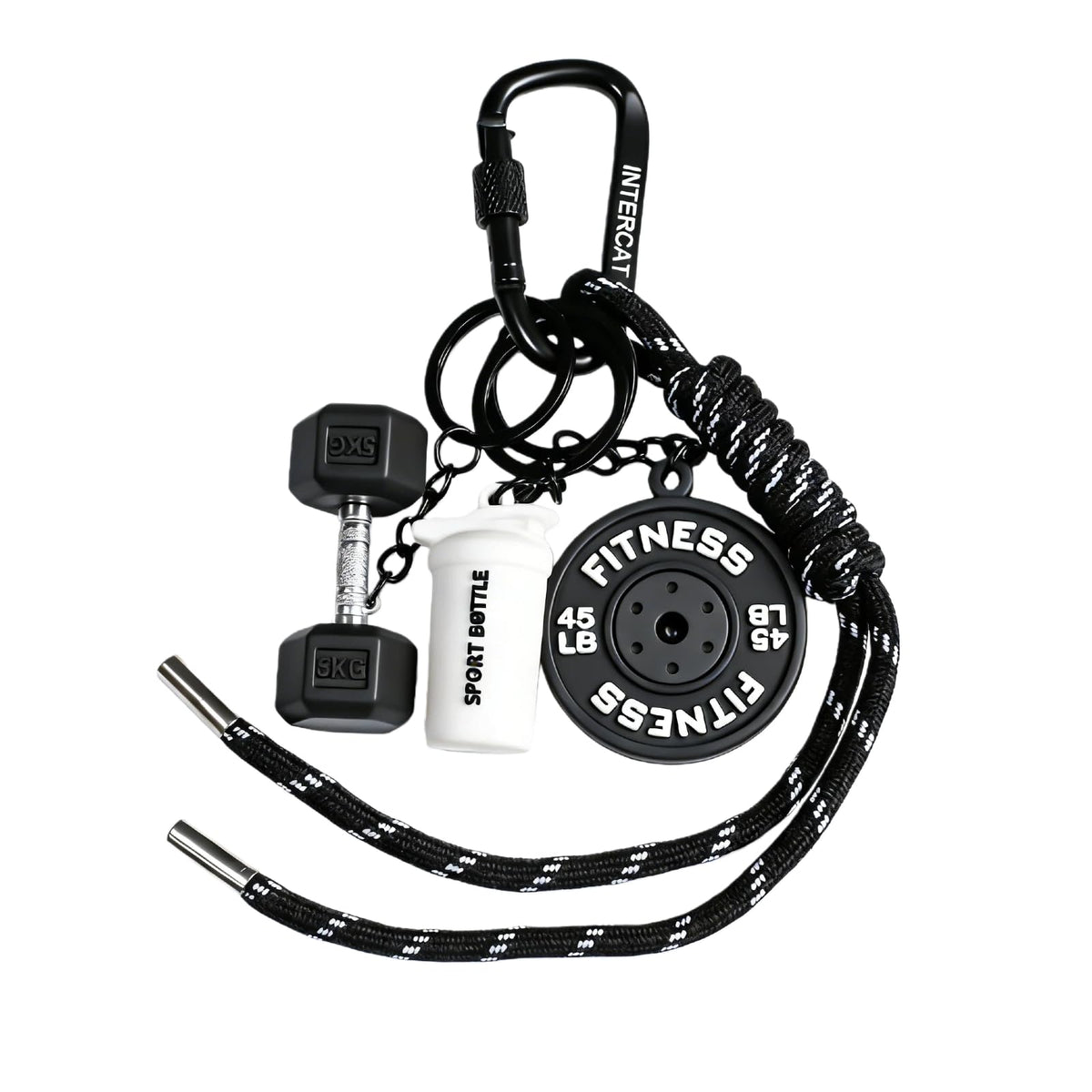 InterCat Gym Keychain for Women Men, Fitness Keychain Set