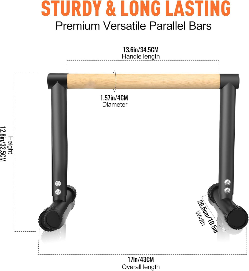 SNADER Wood Parallettes, Calisthenics Dip Bar & Push Up Bar