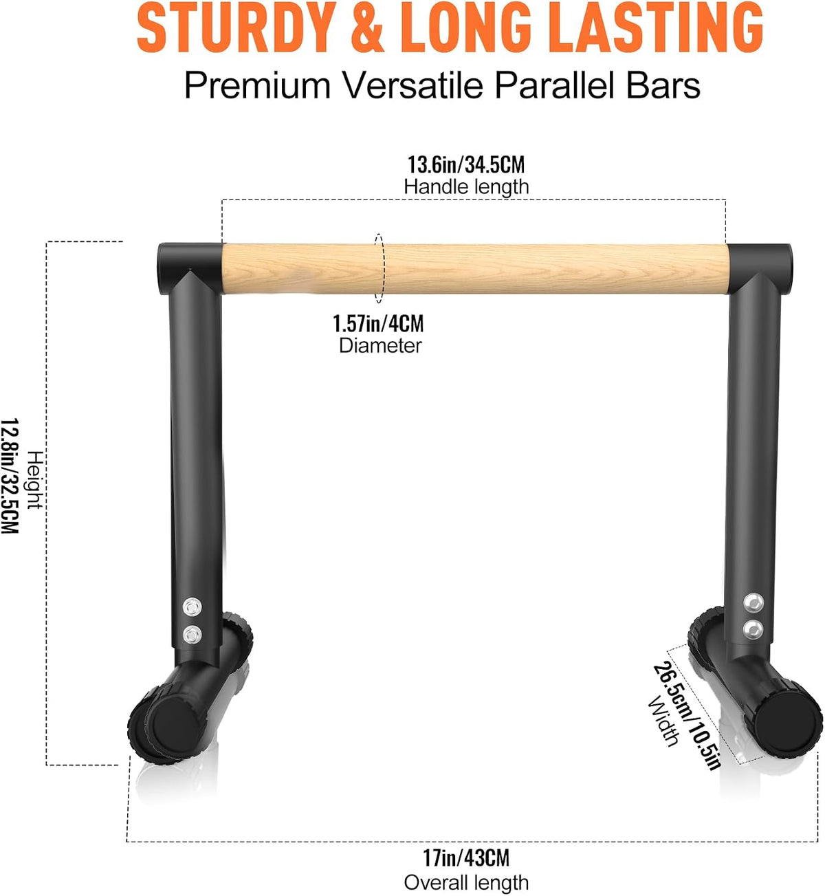 SNADER Wood Parallettes, Calisthenics Dip Bar & Push Up Bar