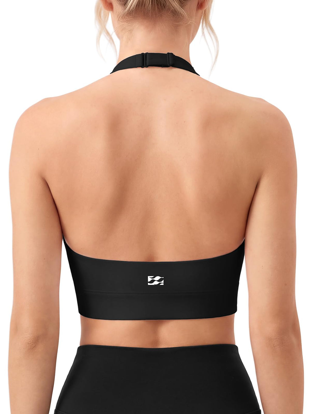 Halter Sports Bra with Adjustable Strap