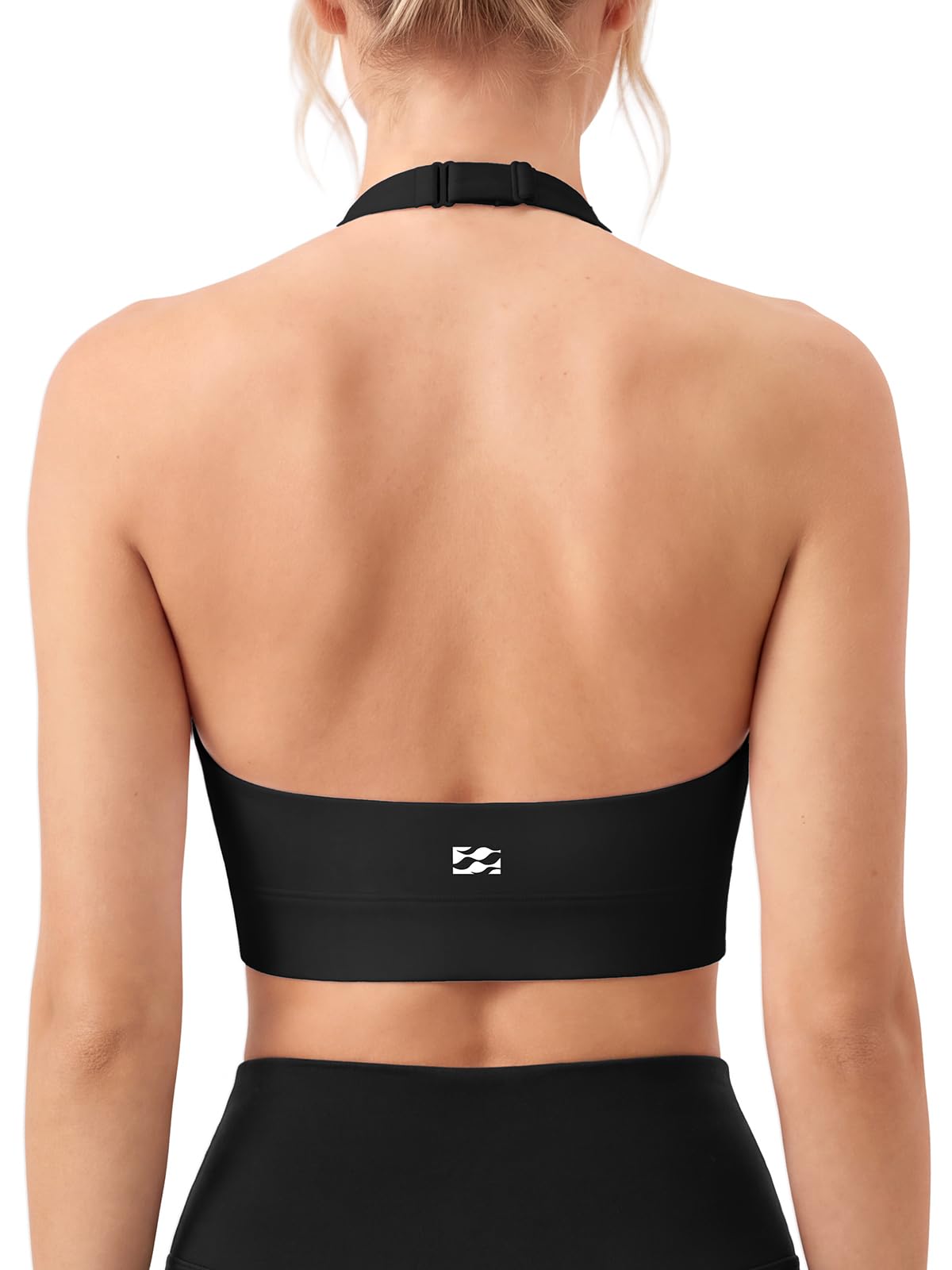 Halter Sports Bra with Adjustable Strap