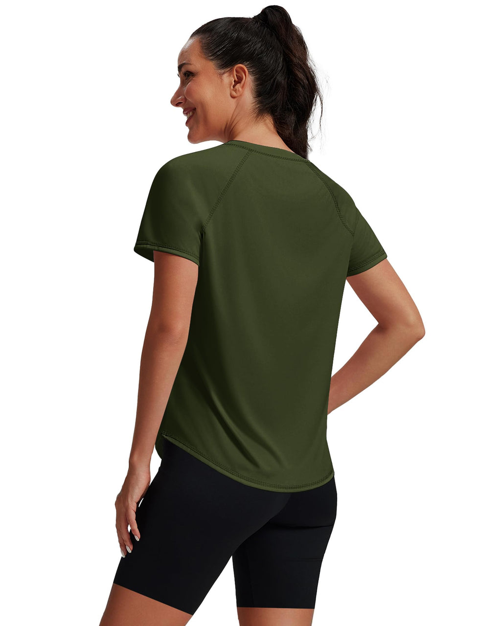 NIASHOT Womens Workout Tops Short Sleeve Yoga Pilates Outfits Athletic Gym Running UV Protection Shirts with Mesh