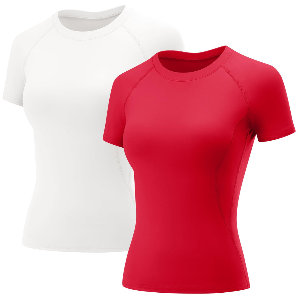 LOMON Womens Workout Short Sleeve Tops Crew Neck Raglan Athletic Shirts