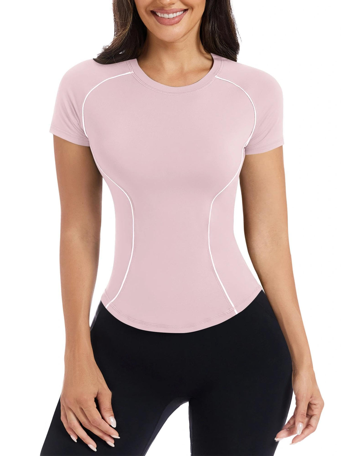 Short Sleeve Workout Tops for Women Athletic Gym Shirts Yoga Running Sports Breathable Tees