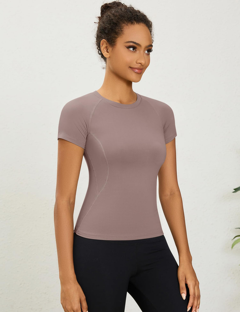 LOMON Womens Workout Short Sleeve Tops Crew Neck Raglan Athletic Shirts