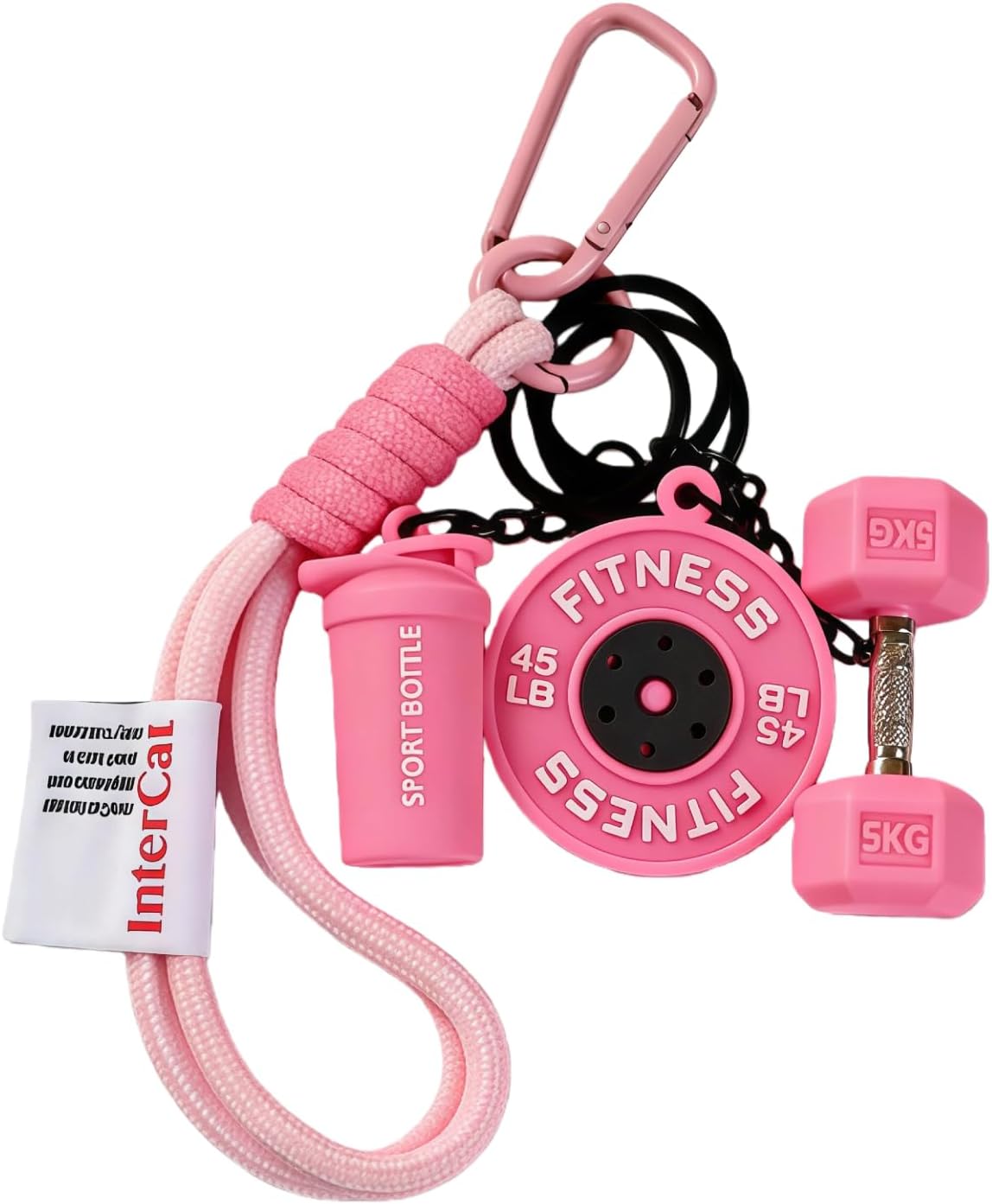 InterCat Gym Keychain for Women Men, Fitness Keychain Set