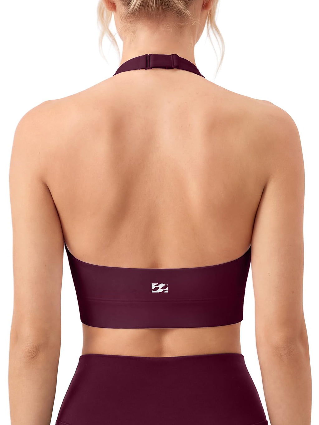 Halter Sports Bra with Adjustable Strap