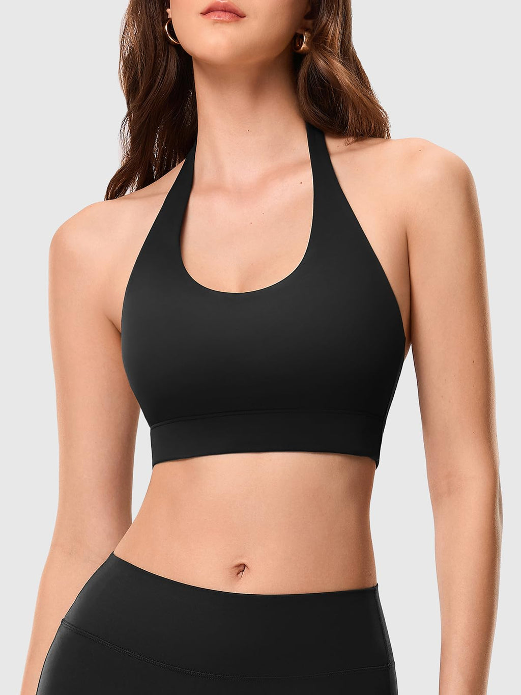 Halter Sports Bra with Adjustable Strap