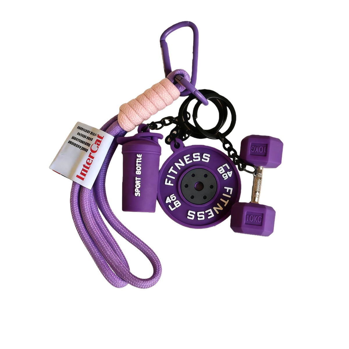 InterCat Gym Keychain for Women Men, Fitness Keychain Set