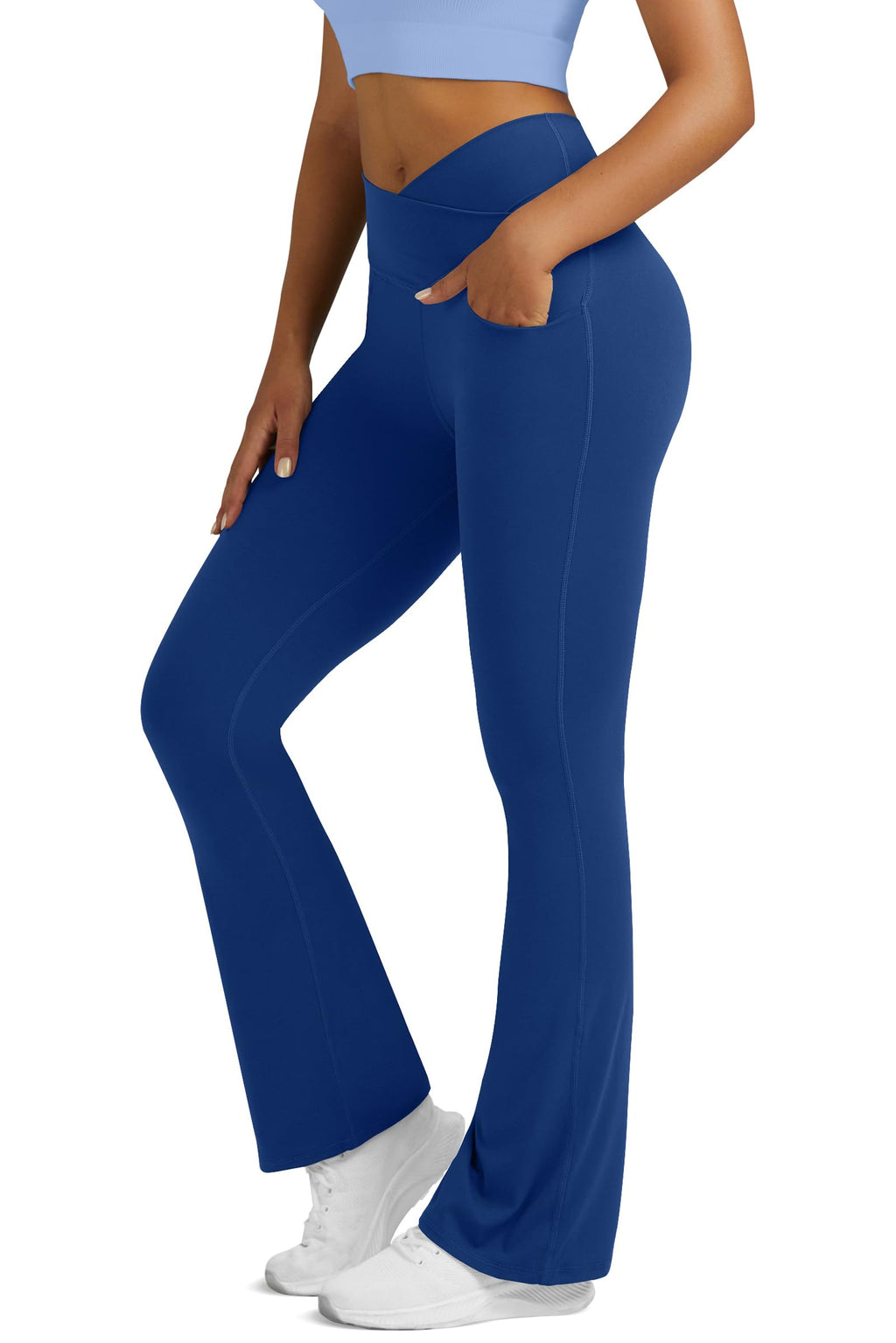 Yoga Pants for Women Flare Leggings with Pockets Crossover Yoga Leggings