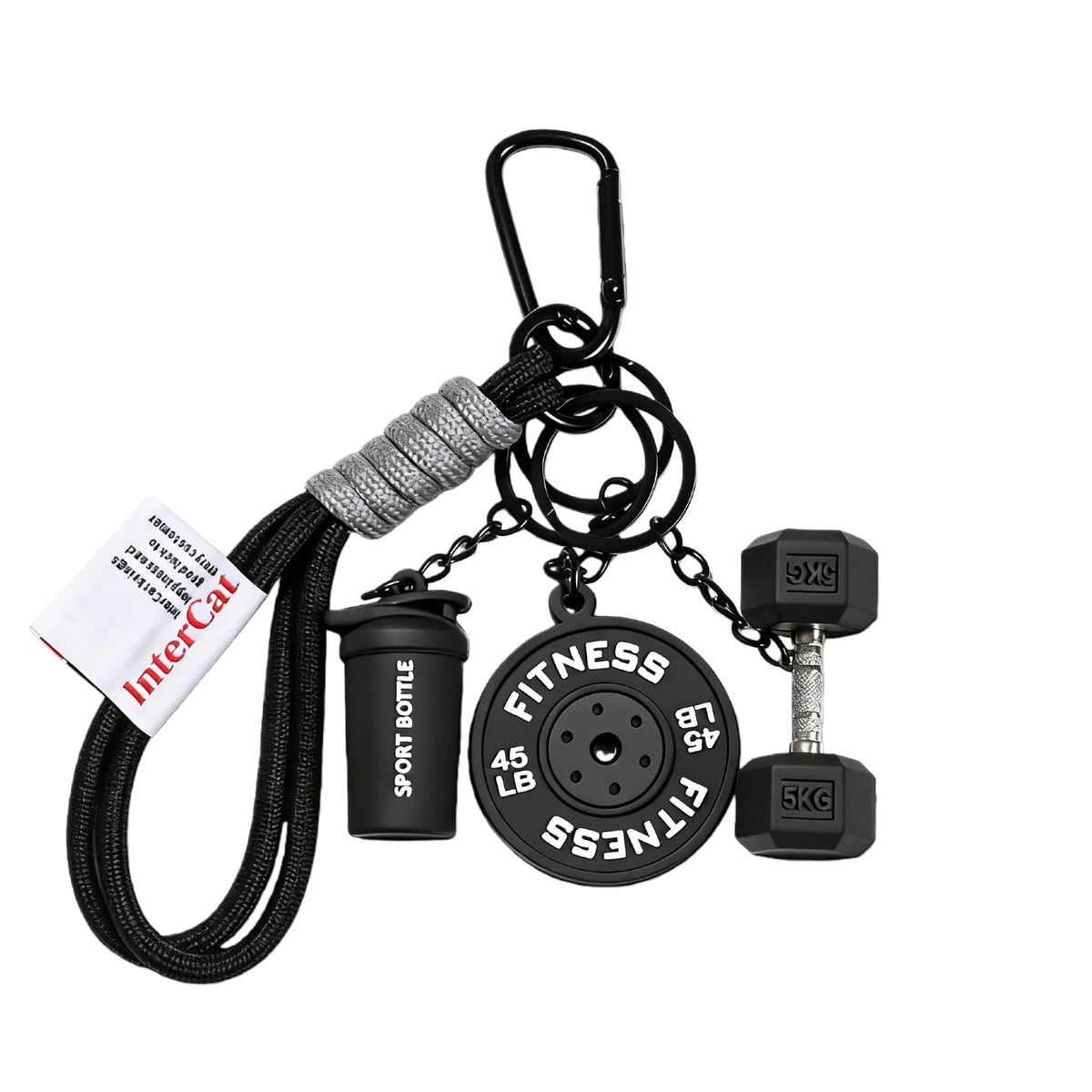 InterCat Gym Keychain for Women Men, Fitness Keychain Set