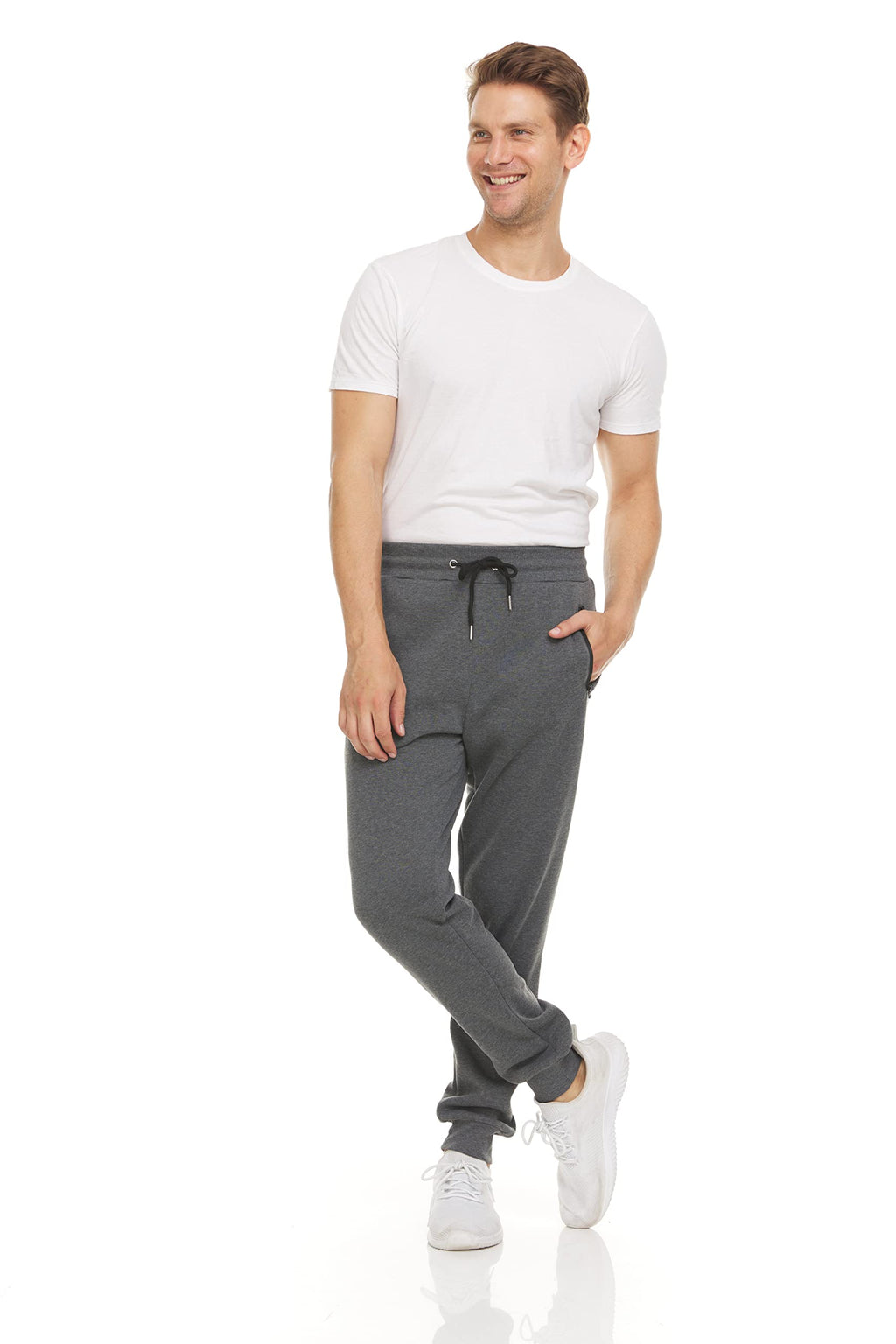 PURE CHAMP Sweatpants for Men 3 Pack Fleece Athletic Workout Joggers Mens Sweatpants with Zipper Pockets Size S-3XL