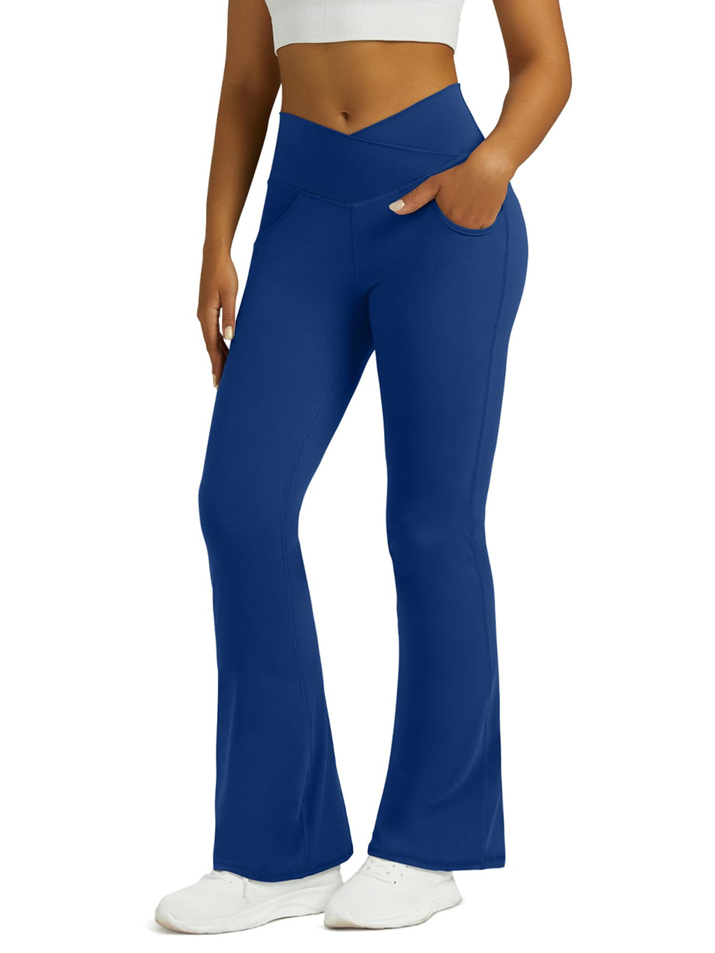 Yoga Pants for Women Flare Leggings with Pockets Crossover Yoga Leggings