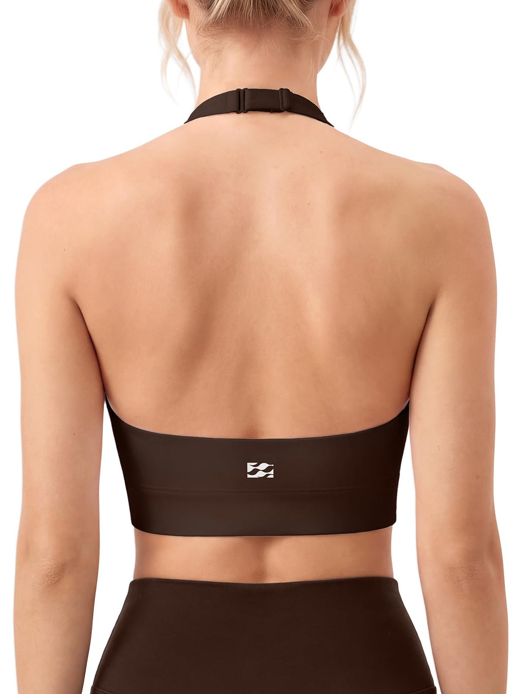 Halter Sports Bra with Adjustable Strap
