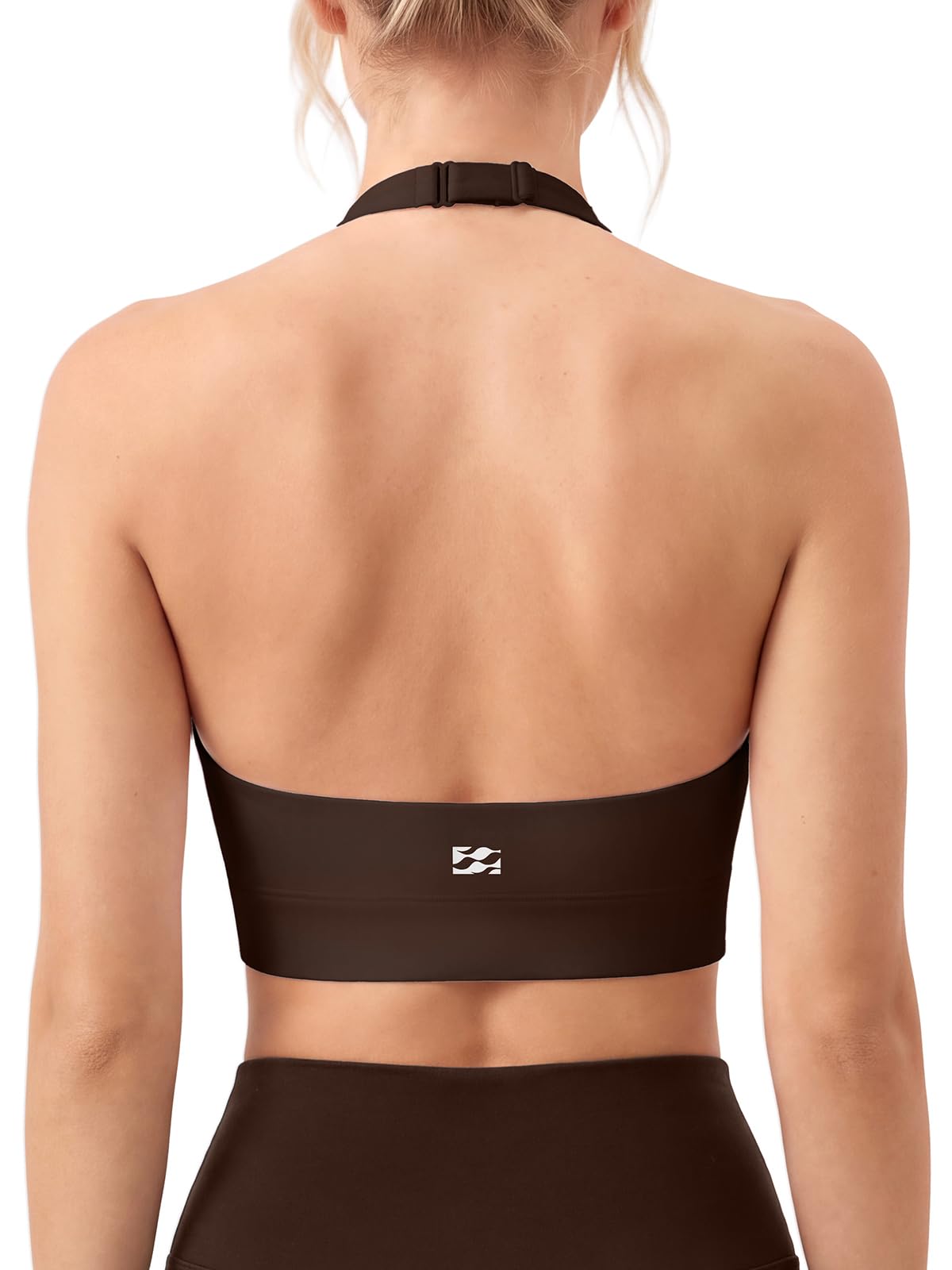 Halter Sports Bra with Adjustable Strap
