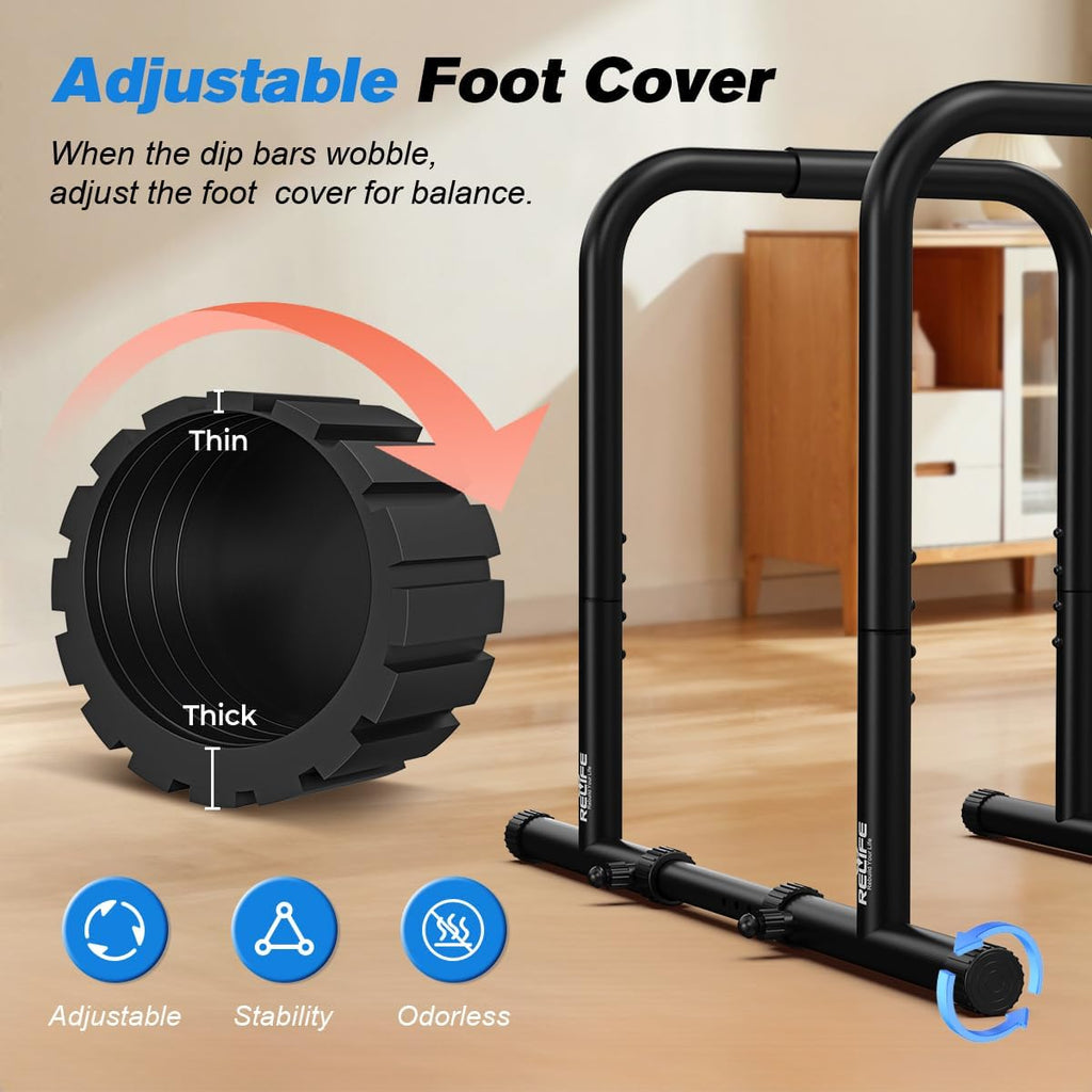 RELIFE REBUILD YOUR LIFE Dip Bar for Home Gym Training 400LBS Parallel Bars