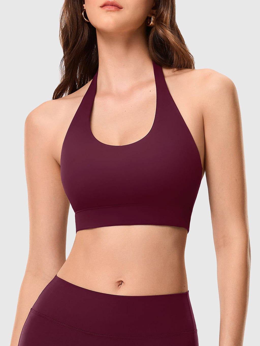 Halter Sports Bra with Adjustable Strap