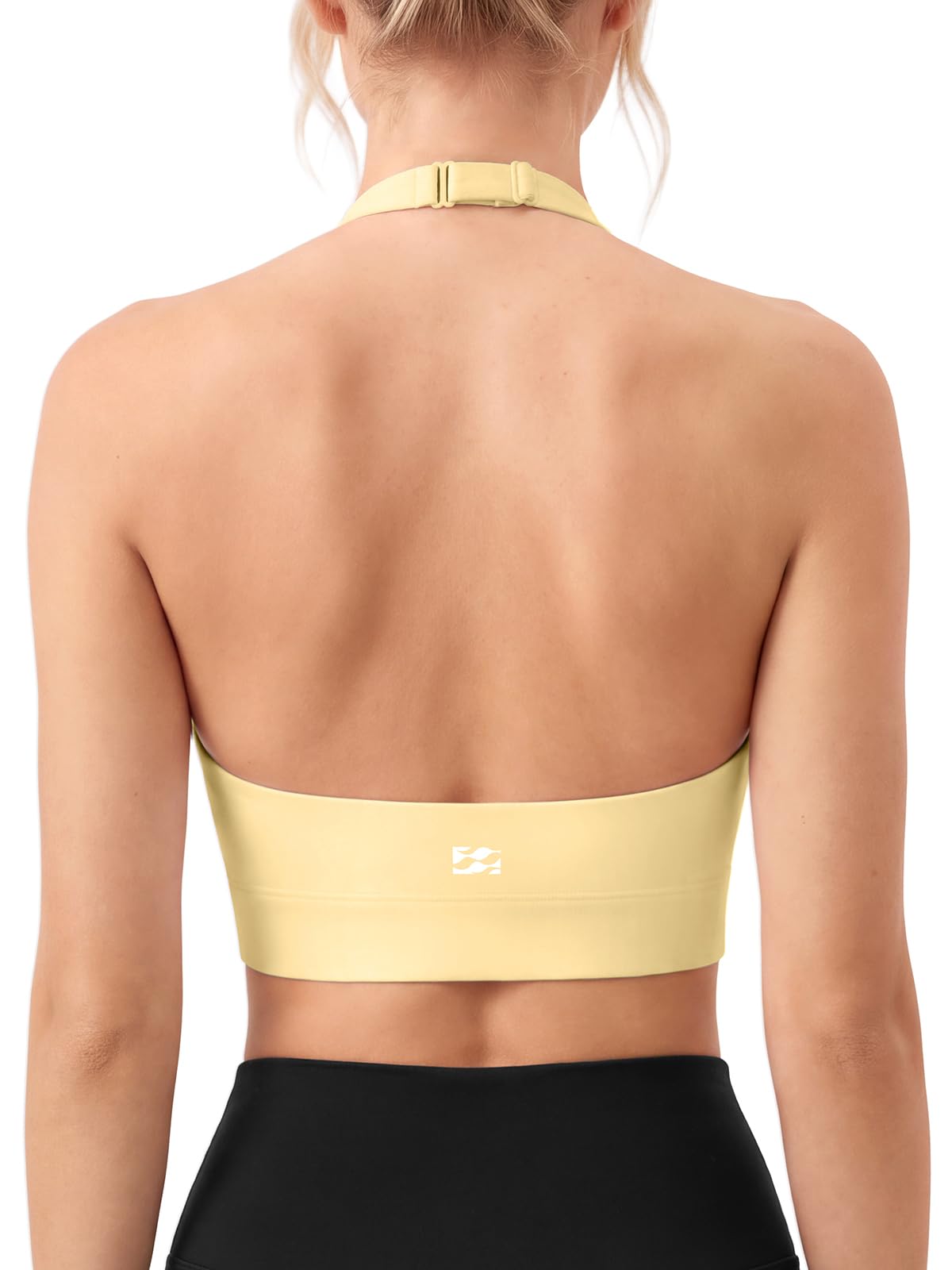 Halter Sports Bra with Adjustable Strap