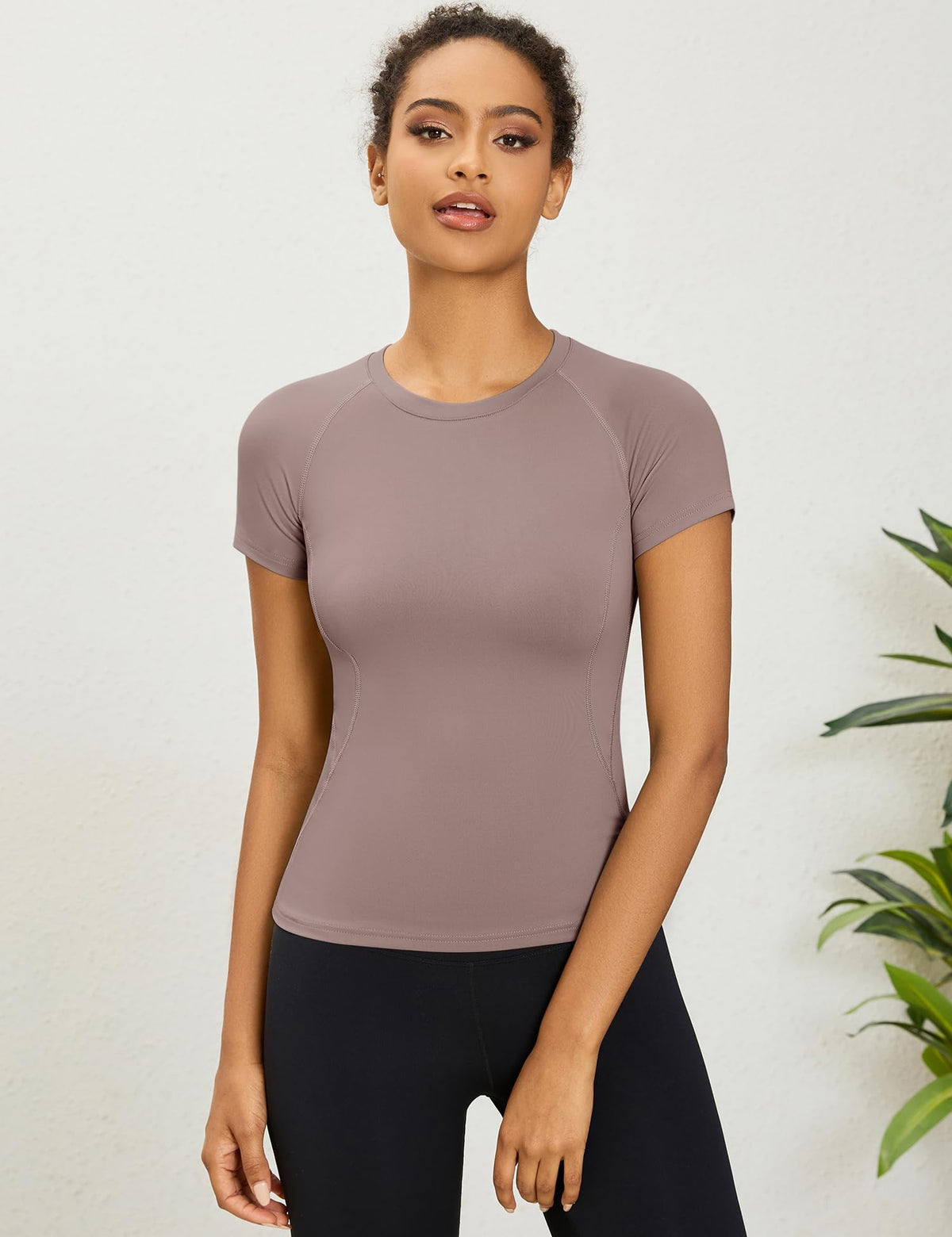 LOMON Womens Workout Short Sleeve Tops Crew Neck Raglan Athletic Shirts