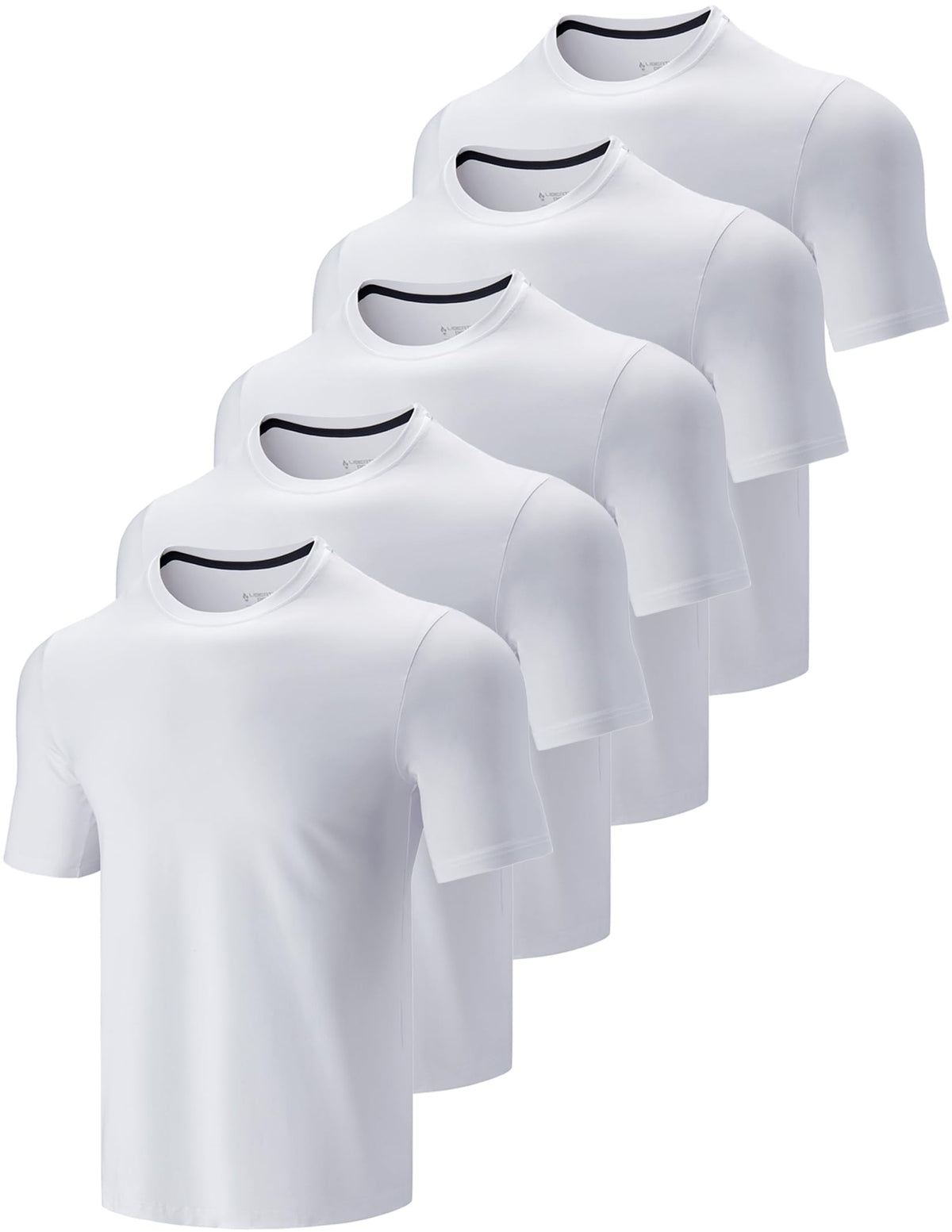 Liberty Imports 5 Pack Men's Active Quick Dry Crew Neck T Shirts