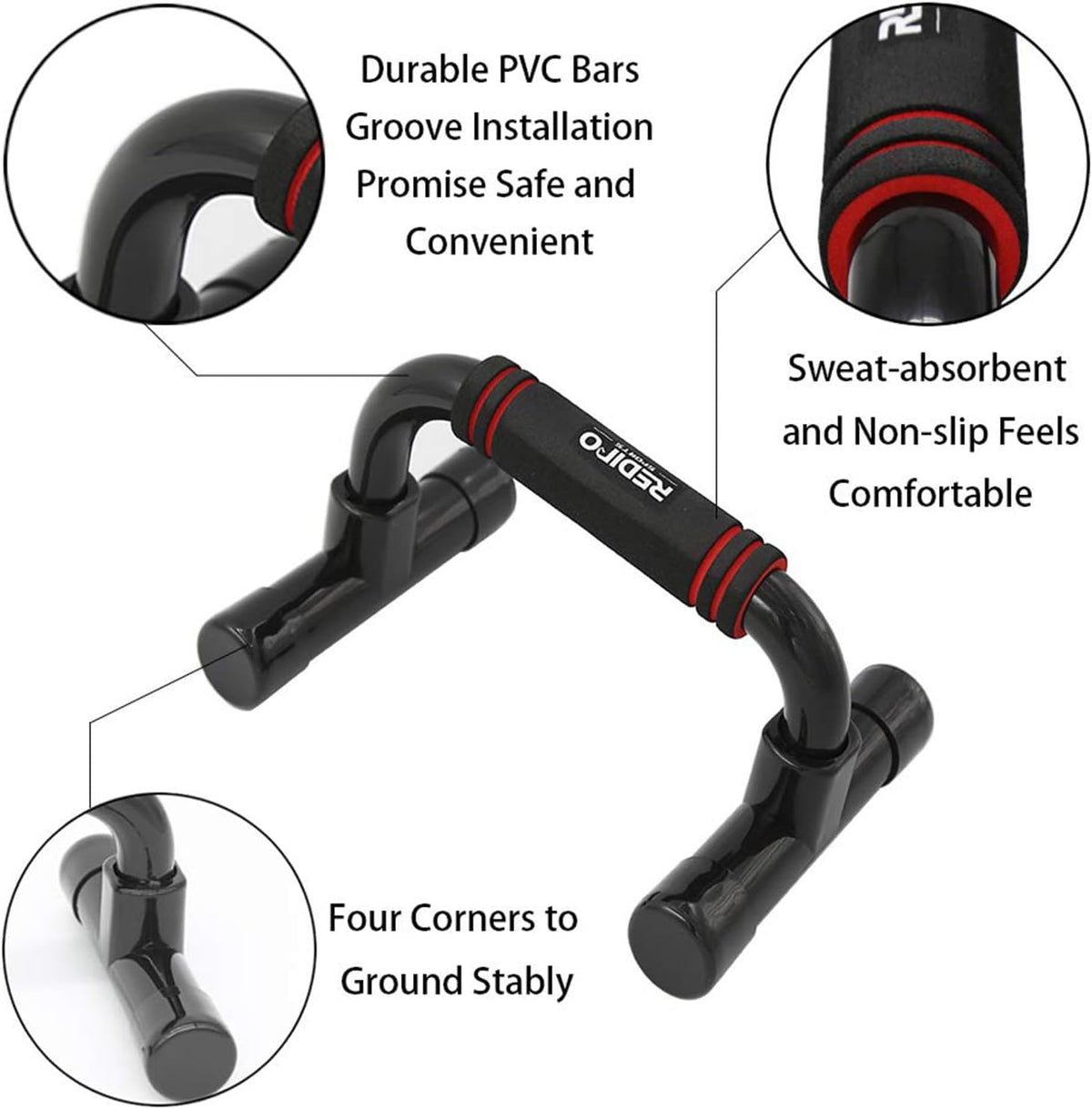 Push Up Bars Strength Training - Workout Stands With Ergonomic Push-up Bracket Board with Anti-Slip Sturdy Structure Portable for Home Fitness Training, Push Up Stands Handle for Floor Workouts