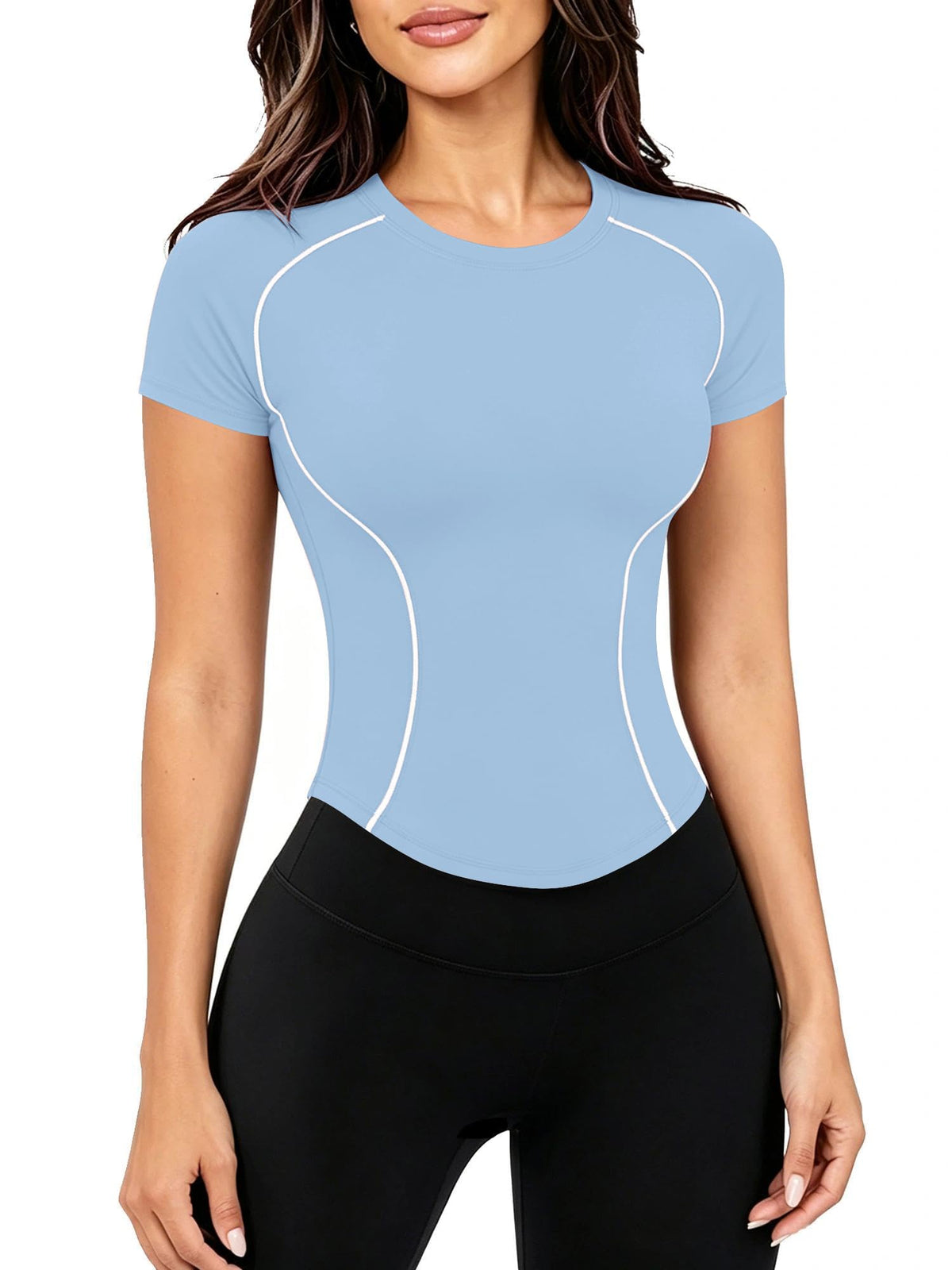 Short Sleeve Workout Tops for Women Athletic Gym Shirts Yoga Running Sports Breathable Tees