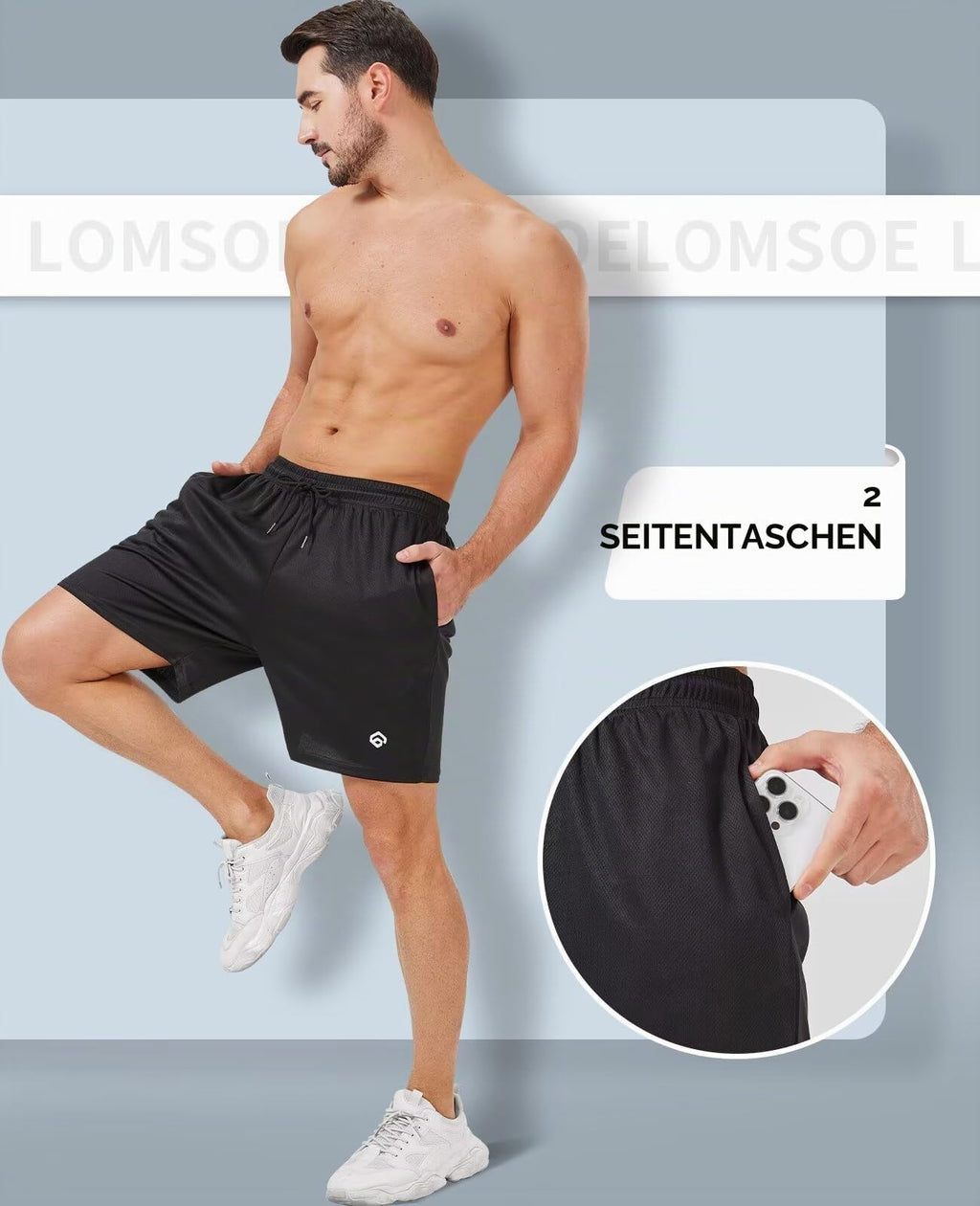 lomsoe 5er Pack Sporthose Herren Kurz 5 Zoll, Mesh Sport Shorts Herren Schnell Trocknend Leicht Sommer, Running Gym Laufhose Herren Kurz Jogginghose Aktiv mit Taschen