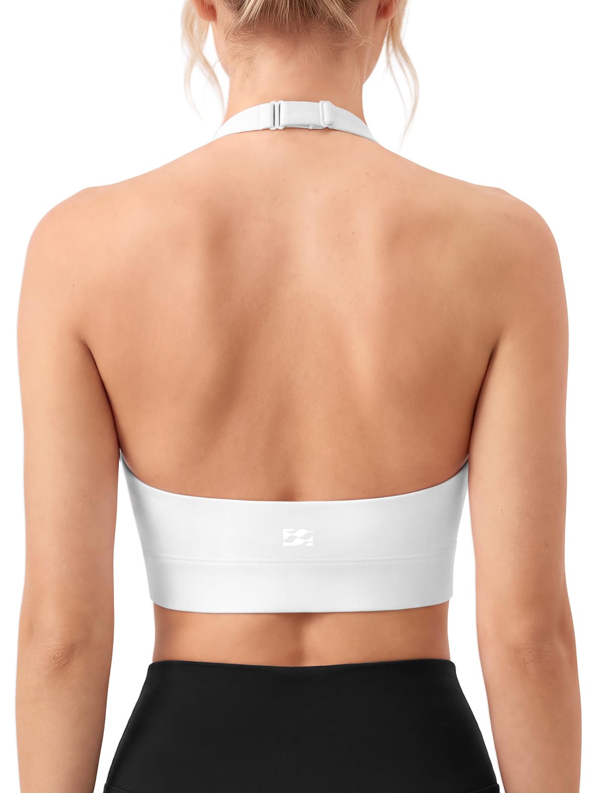 Halter Sports Bra with Adjustable Strap
