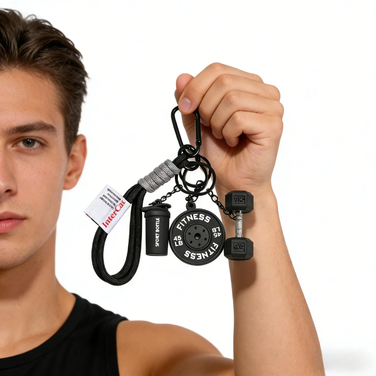 InterCat Gym Keychain for Women Men, Fitness Keychain Set