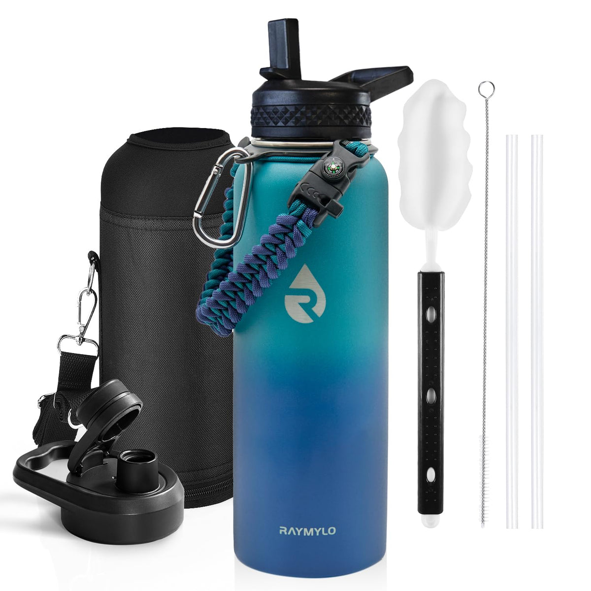 RAYMYLO Insulated Water Bottle 40 oz, Triple Wall Vacuum Stainless Steel