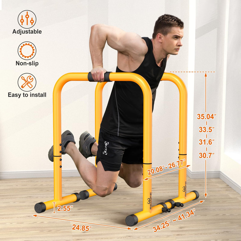 RELIFE REBUILD YOUR LIFE Dip Bar for Home Gym Training 400LBS Parallel Bars
