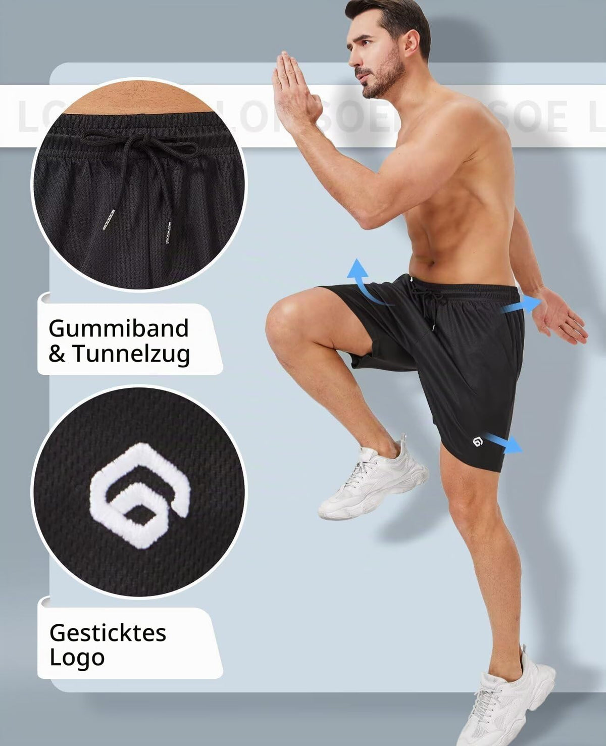 lomsoe 5er Pack Sporthose Herren Kurz 5 Zoll, Mesh Sport Shorts Herren Schnell Trocknend Leicht Sommer, Running Gym Laufhose Herren Kurz Jogginghose Aktiv mit Taschen