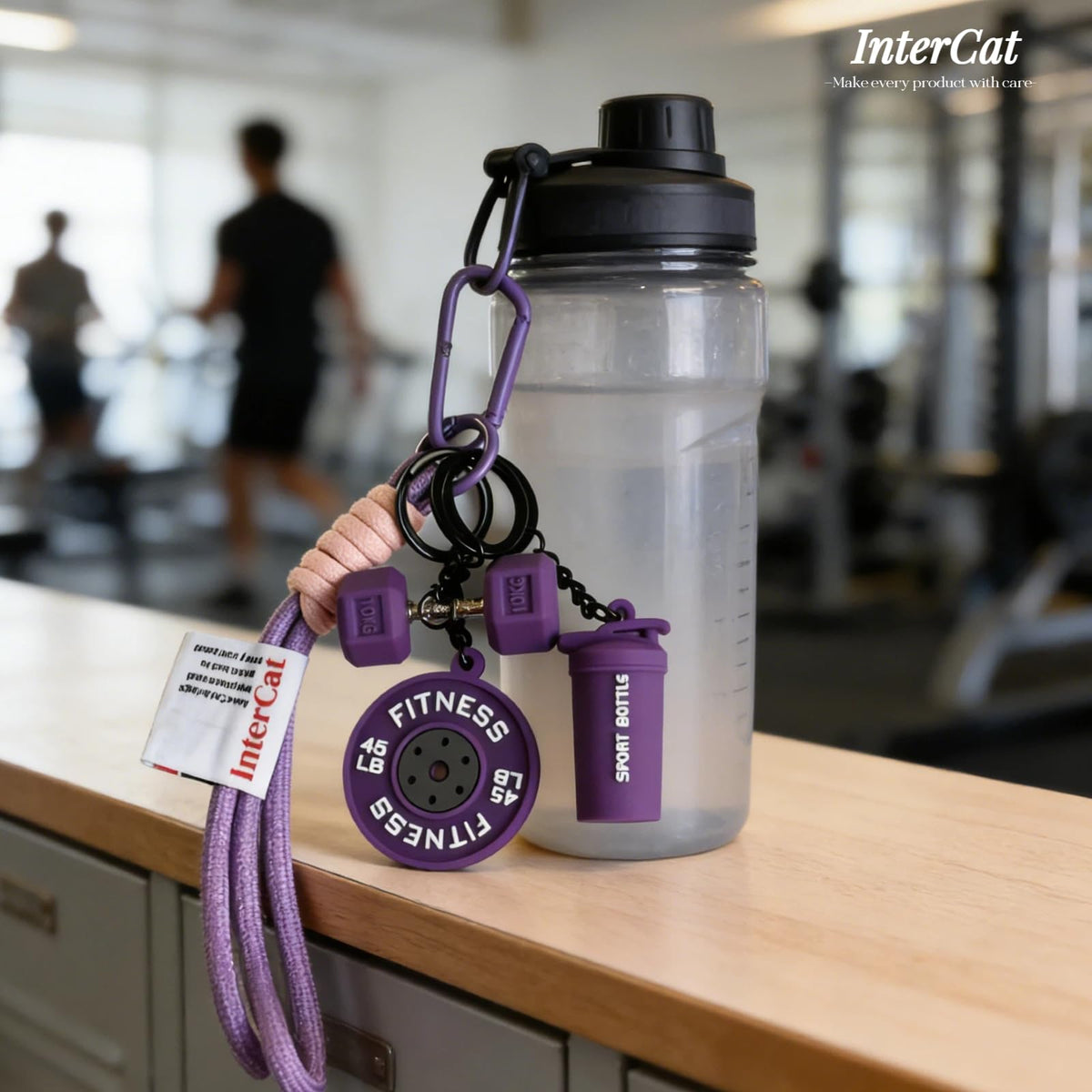 InterCat Gym Keychain for Women Men, Fitness Keychain Set