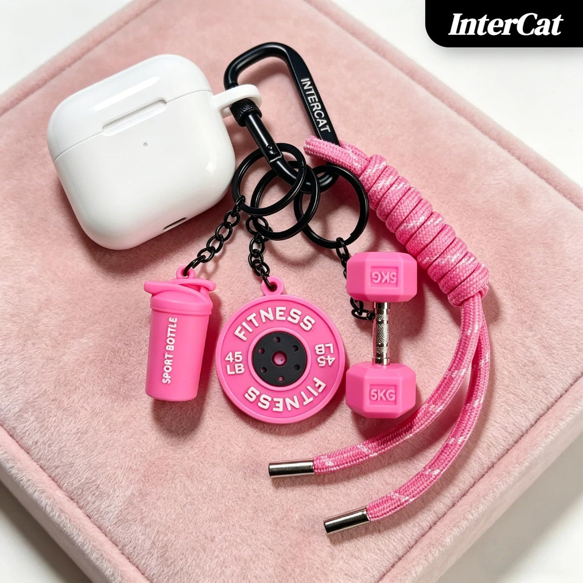 InterCat Gym Keychain for Women Men, Fitness Keychain Set