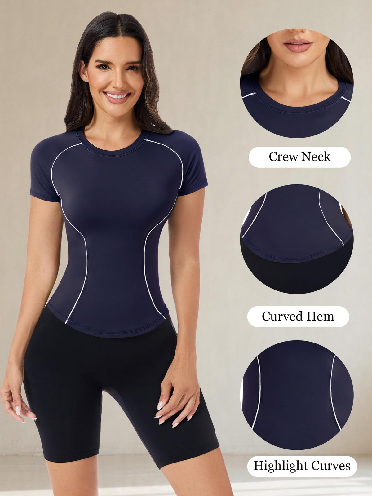 Short Sleeve Workout Tops for Women Athletic Gym Shirts Yoga Running Sports Breathable Tees